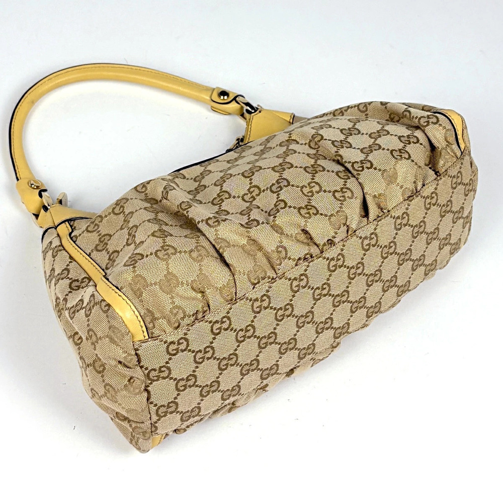 Gucci canvas Cream Beige GG shoulder bag Cream Tan